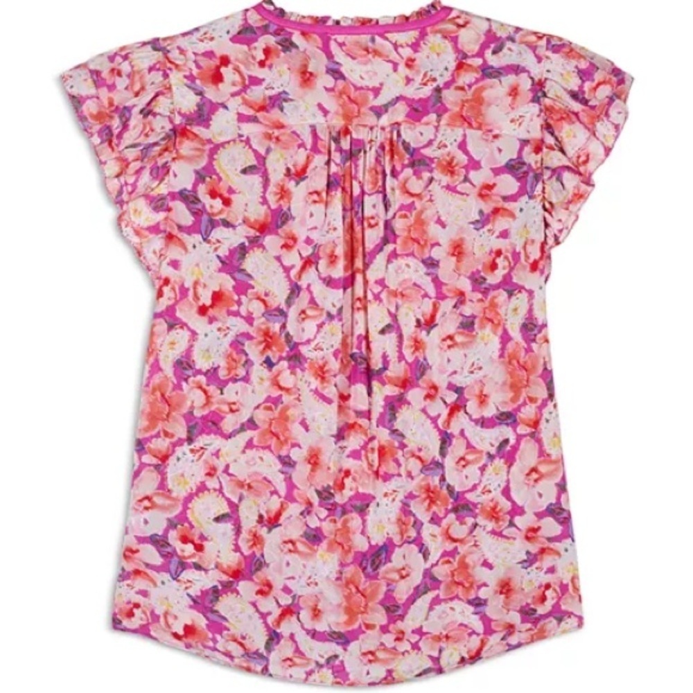 ba&sh Derick Floral Ruffle-Shoulder Top Size xs - Picture 6 of 10